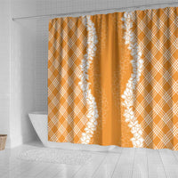 Hawaii Aloha Plumeria Lei Orange Palaka Shower Curtain LT7 - Polynesian Pride