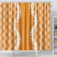 Hawaii Aloha Plumeria Lei Orange Palaka Shower Curtain LT7 - Polynesian Pride