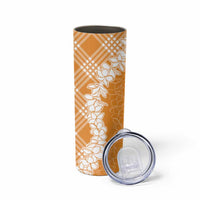 Hawaii Aloha Plumeria Lei Orange Palaka Skinny Tumbler LT7 - Polynesian Pride