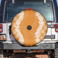 Hawaii Aloha Plumeria Lei Orange Palaka Spare Tire Cover LT7 Orange - Polynesian Pride