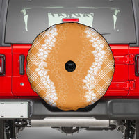 Hawaii Aloha Plumeria Lei Orange Palaka Spare Tire Cover LT7 - Polynesian Pride