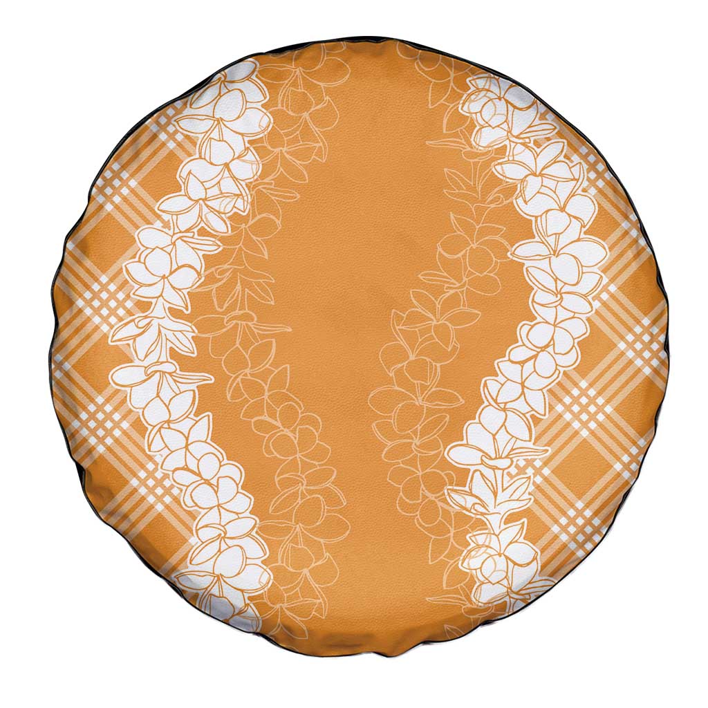 Hawaii Aloha Plumeria Lei Orange Palaka Spare Tire Cover LT7 - Polynesian Pride