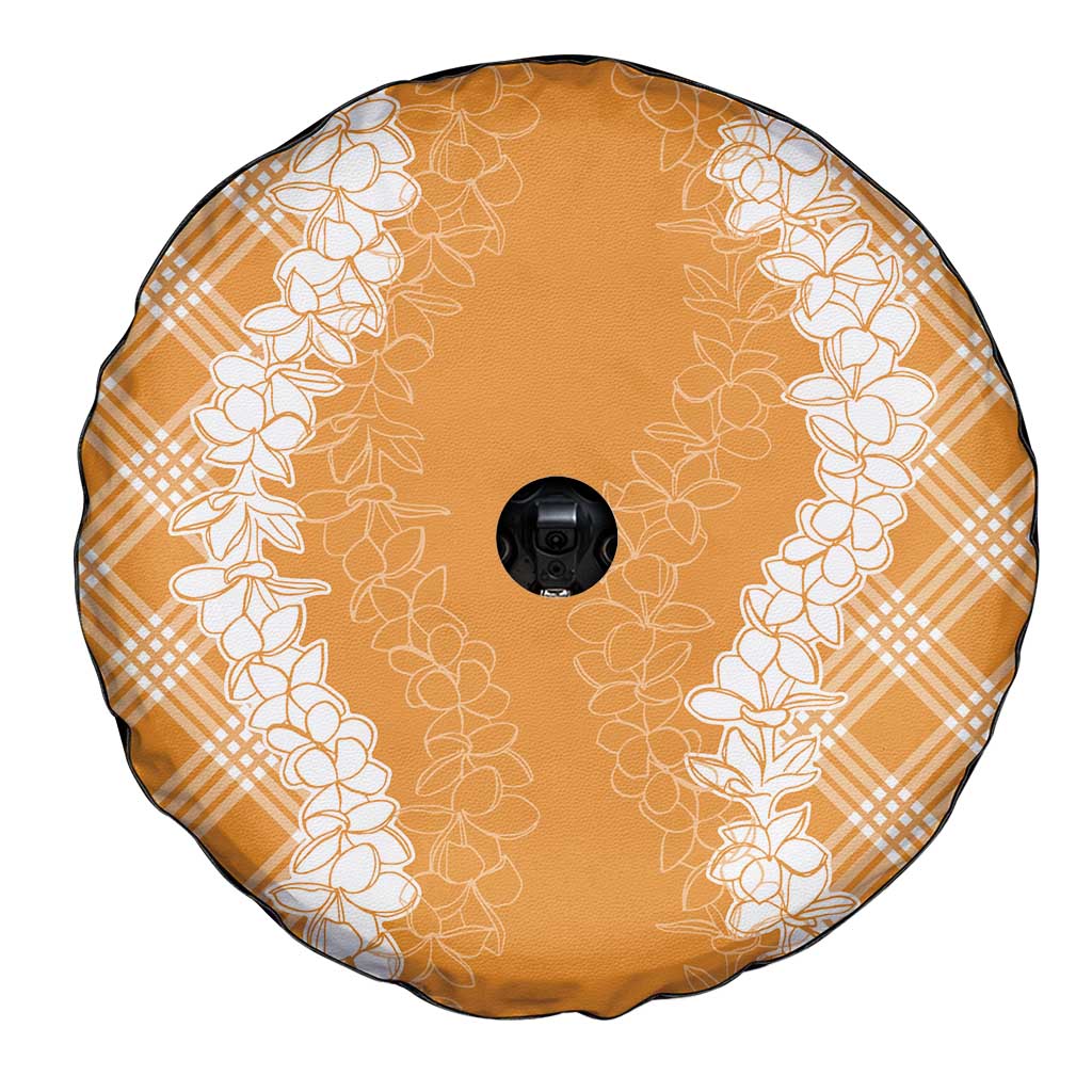 Hawaii Aloha Plumeria Lei Orange Palaka Spare Tire Cover LT7 - Polynesian Pride
