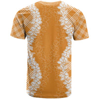 Hawaii Aloha Plumeria Lei Orange Palaka T Shirt LT7 - Polynesian Pride