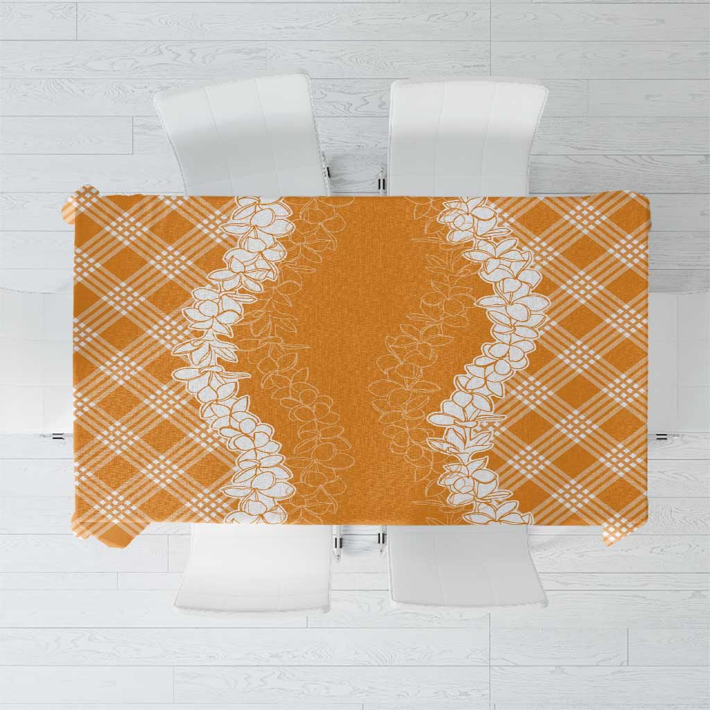 Hawaii Aloha Plumeria Lei Orange Palaka Tablecloth LT7 Orange - Polynesian Pride
