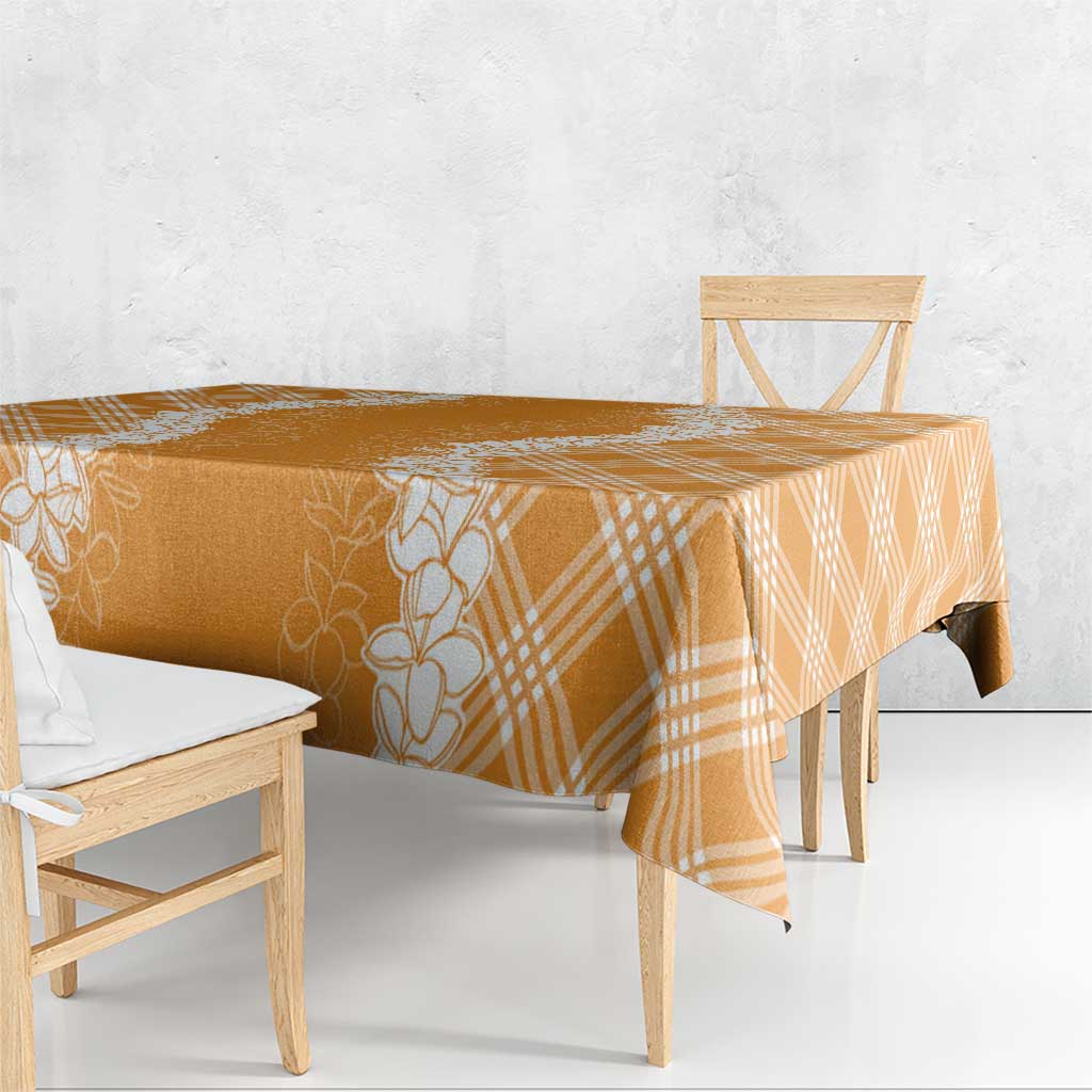 Hawaii Aloha Plumeria Lei Orange Palaka Tablecloth LT7 - Polynesian Pride