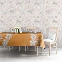 Hawaii Aloha Plumeria Lei Orange Palaka Tablecloth LT7 - Polynesian Pride