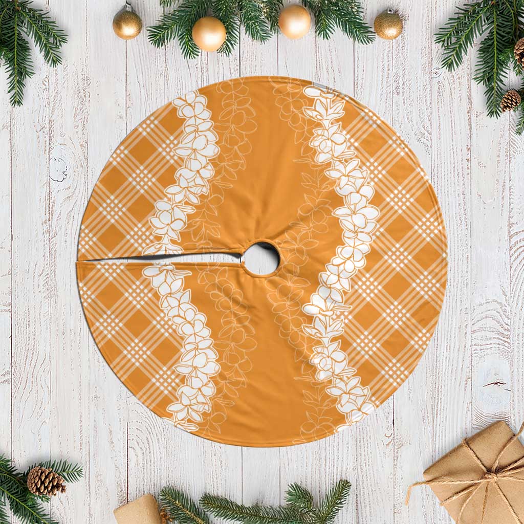 Hawaii Aloha Plumeria Lei Orange Palaka Tree Skirt LT7 Casual Orange - Polynesian Pride