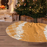 Hawaii Aloha Plumeria Lei Orange Palaka Tree Skirt LT7 - Polynesian Pride