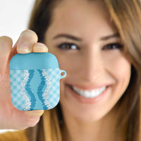 Hawaii Aloha Plumeria Lei Turquoise Palaka AirPods Case LT7 - Polynesian Pride