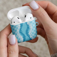 Hawaii Aloha Plumeria Lei Turquoise Palaka AirPods Case LT7 - Polynesian Pride