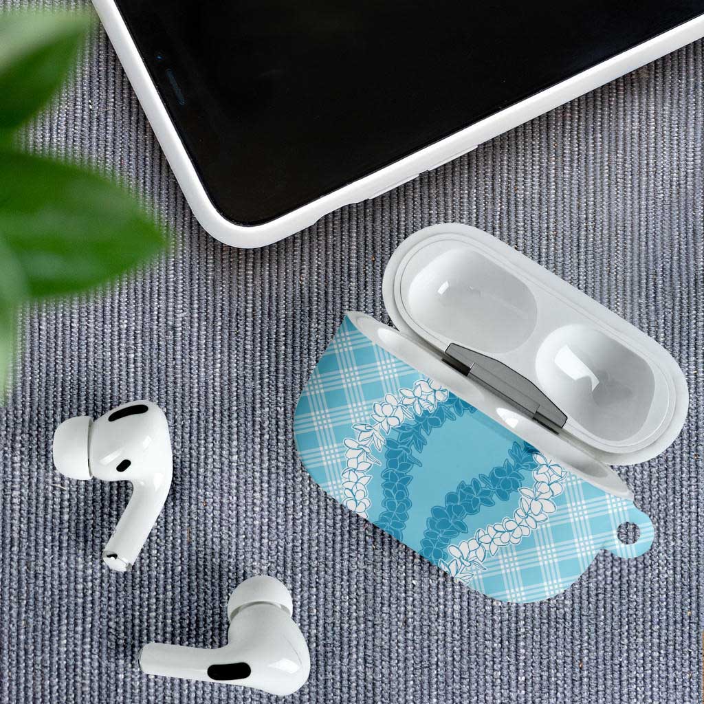 Hawaii Aloha Plumeria Lei Turquoise Palaka AirPods Case LT7 - Polynesian Pride