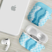 Hawaii Aloha Plumeria Lei Turquoise Palaka AirPods Case LT7 - Polynesian Pride
