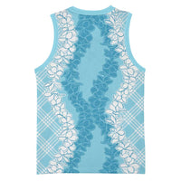 Hawaii Aloha Plumeria Lei Turquoise Palaka Basketball Jersey LT7 - Polynesian Pride