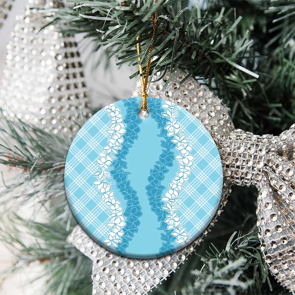Hawaii Aloha Plumeria Lei Turquoise Palaka Ceramic Ornament LT7 - Polynesian Pride