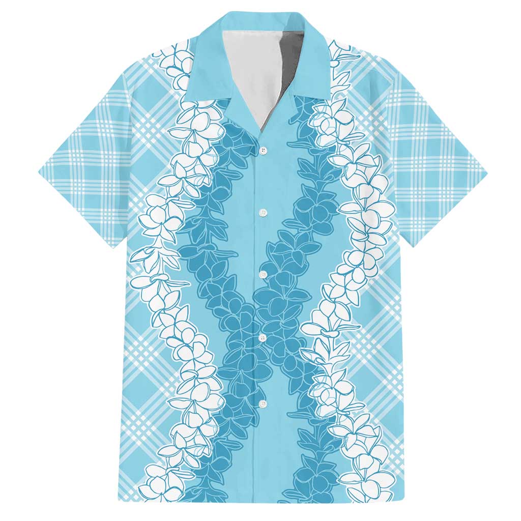 Hawaii Aloha Plumeria Lei Turquoise Palaka Hawaiian Shirt LT7 Turquoise - Polynesian Pride