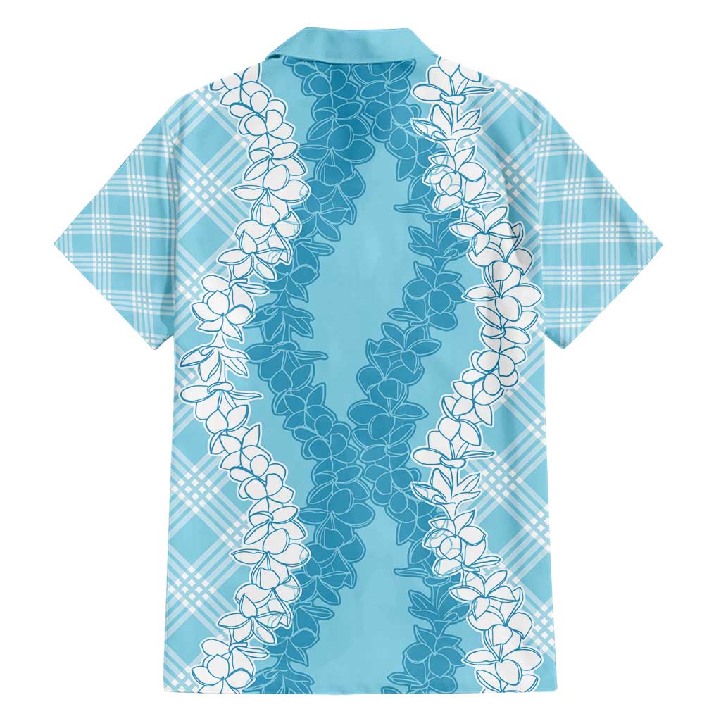 Hawaii Aloha Plumeria Lei Turquoise Palaka Hawaiian Shirt LT7 - Polynesian Pride
