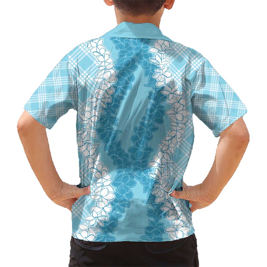 Hawaii Aloha Plumeria Lei Turquoise Palaka Hawaiian Shirt LT7 - Polynesian Pride
