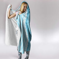 Hawaii Aloha Plumeria Lei Turquoise Palaka Hooded Blanket LT7 - Polynesian Pride