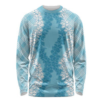 Hawaii Aloha Plumeria Lei Turquoise Palaka Long Sleeve Shirt LT7 Unisex Turquoise - Polynesian Pride