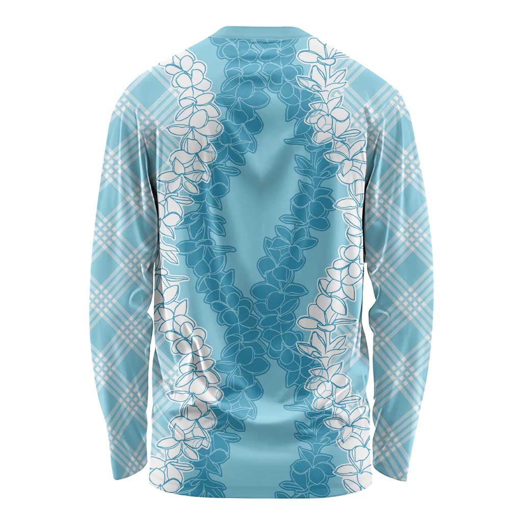 Hawaii Aloha Plumeria Lei Turquoise Palaka Long Sleeve Shirt LT7 - Polynesian Pride
