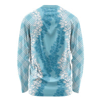 Hawaii Aloha Plumeria Lei Turquoise Palaka Long Sleeve Shirt LT7 - Polynesian Pride
