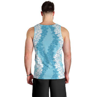 Hawaii Aloha Plumeria Lei Turquoise Palaka Men Tank Top LT7 - Polynesian Pride