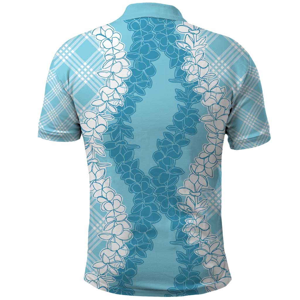 Hawaii Aloha Plumeria Lei Turquoise Palaka Polo Shirt LT7 - Polynesian Pride