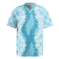 Hawaii Aloha Plumeria Lei Turquoise Palaka Rugby Jersey LT7 Turquoise - Polynesian Pride