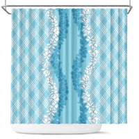 Hawaii Aloha Plumeria Lei Turquoise Palaka Shower Curtain LT7 Turquoise - Polynesian Pride