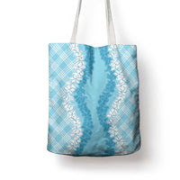 Hawaii Aloha Plumeria Lei Turquoise Palaka Tote Bag LT7 - Polynesian Pride