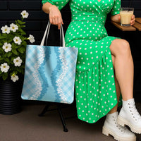 Hawaii Aloha Plumeria Lei Turquoise Palaka Tote Bag LT7 - Polynesian Pride