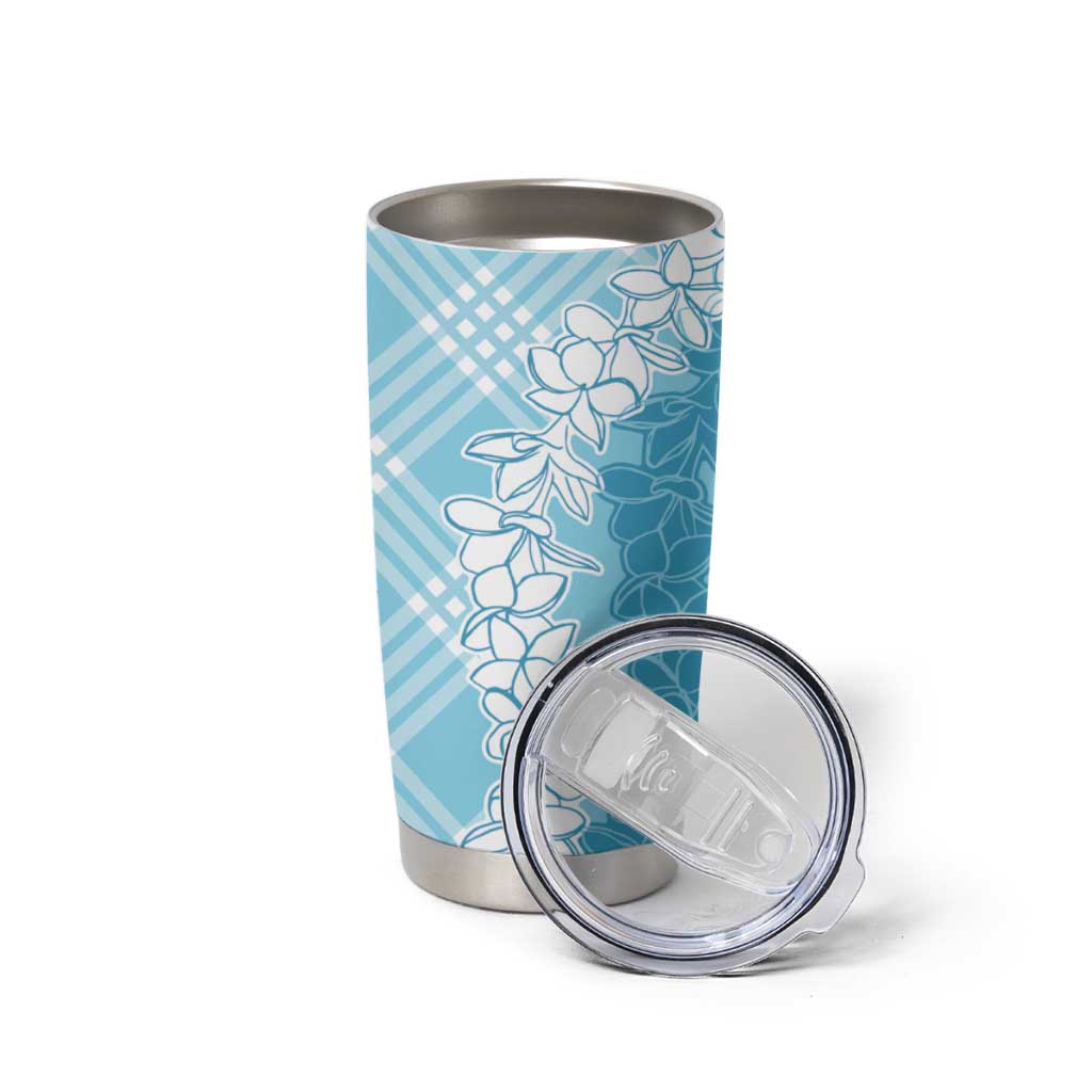 Hawaii Aloha Plumeria Lei Turquoise Palaka Tumbler Cup LT7 - Polynesian Pride
