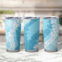 Hawaii Aloha Plumeria Lei Turquoise Palaka Tumbler Cup LT7 - Polynesian Pride