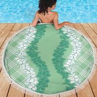 Hawaii Aloha Plumeria Lei Mint Palaka Beach Blanket LT7 - Polynesian Pride