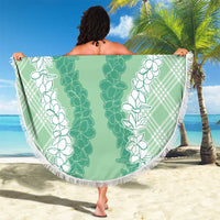 Hawaii Aloha Plumeria Lei Mint Palaka Beach Blanket LT7 - Polynesian Pride