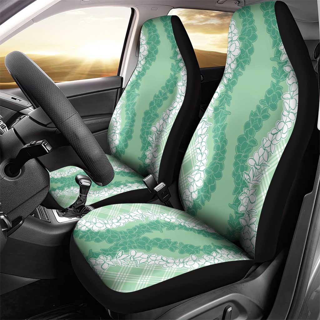 Hawaii Aloha Plumeria Lei Mint Palaka Car Seat Cover LT7 - Polynesian Pride