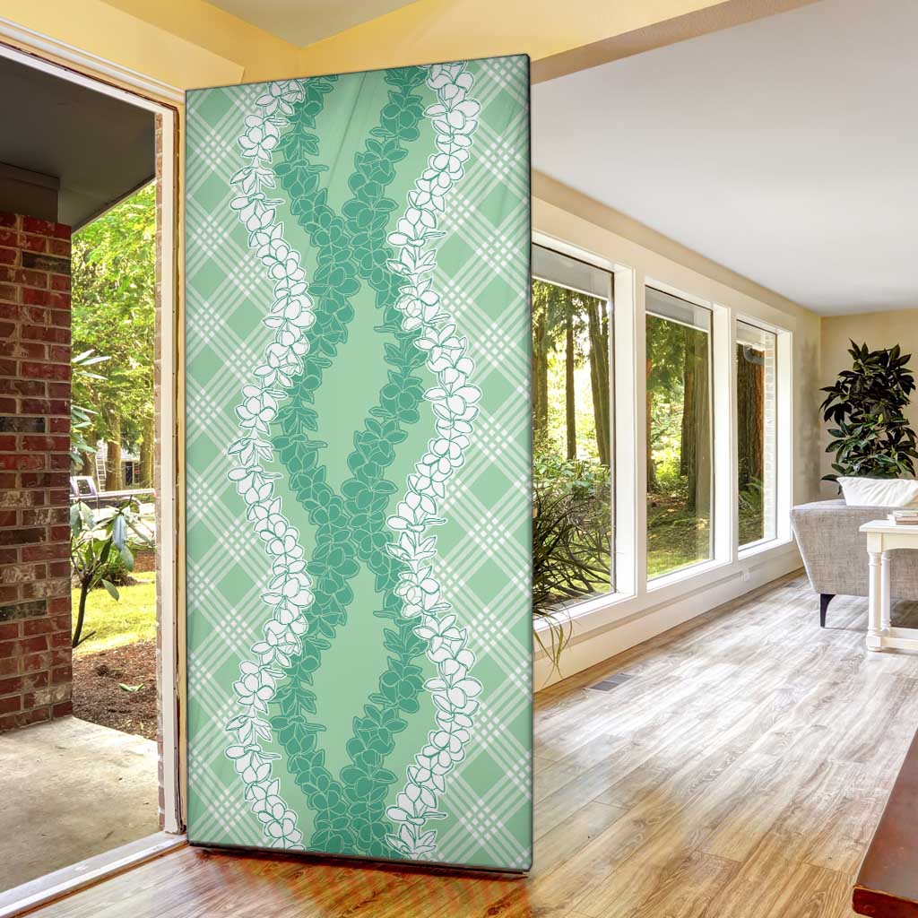 Hawaii Aloha Plumeria Lei Mint Palaka Door Cover LT7 - Polynesian Pride