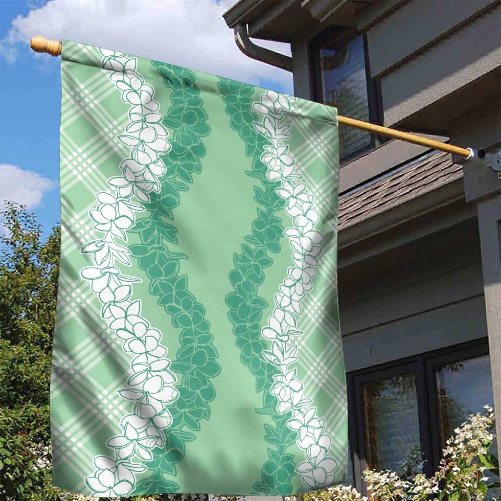 Hawaii Aloha Plumeria Lei Mint Palaka Garden Flag LT7 - Polynesian Pride