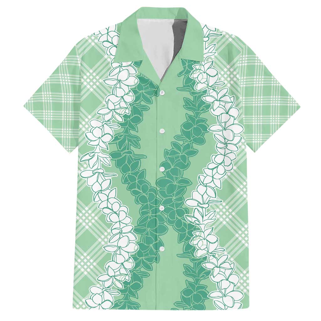 Hawaii Aloha Plumeria Lei Mint Palaka Hawaiian Shirt LT7 Mint - Polynesian Pride