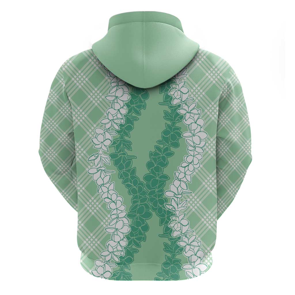 Hawaii Aloha Plumeria Lei Mint Palaka Hoodie LT7 - Polynesian Pride