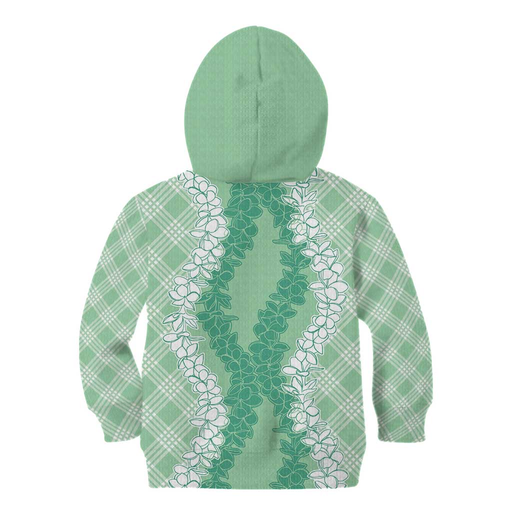 Hawaii Aloha Plumeria Lei Mint Palaka Kid Hoodie LT7 - Polynesian Pride