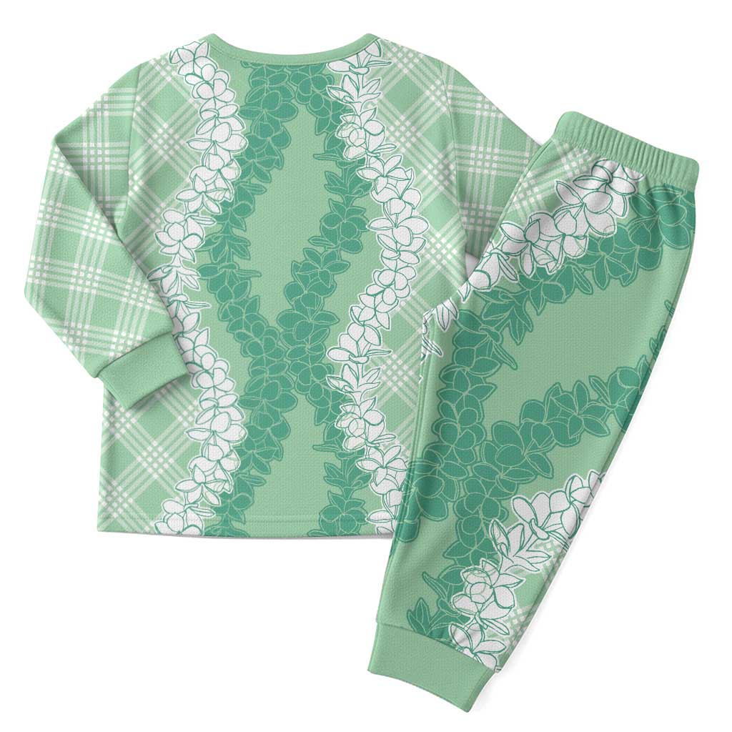 Hawaii Aloha Plumeria Lei Mint Palaka Christmas Pajama Set LT7 - Polynesian Pride