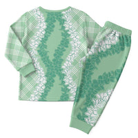 Hawaii Aloha Plumeria Lei Mint Palaka Christmas Pajama Set LT7 - Polynesian Pride