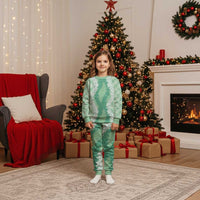 Hawaii Aloha Plumeria Lei Mint Palaka Christmas Pajama Set LT7 Kid Mint - Polynesian Pride