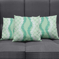 Hawaii Aloha Plumeria Lei Mint Palaka Pillow Cover LT7 - Polynesian Pride