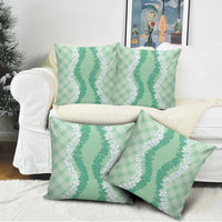 Hawaii Aloha Plumeria Lei Mint Palaka Pillow Cover LT7 - Polynesian Pride