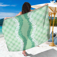 Hawaii Aloha Plumeria Lei Mint Palaka Sarong LT7 One Size 44 x 66 inches Mint - Polynesian Pride