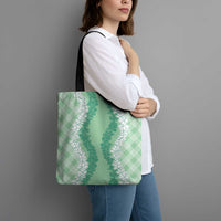 Hawaii Aloha Plumeria Lei Mint Palaka Tote Bag LT7 - Polynesian Pride