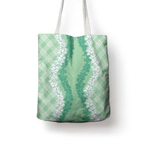 Hawaii Aloha Plumeria Lei Mint Palaka Tote Bag LT7 - Polynesian Pride